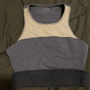 Stylish Calvin Klein Sports Top- Blue + Grey with back cut out size S
